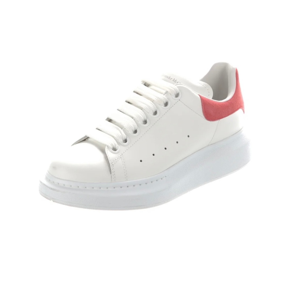 White and Pink Platform Sneakers